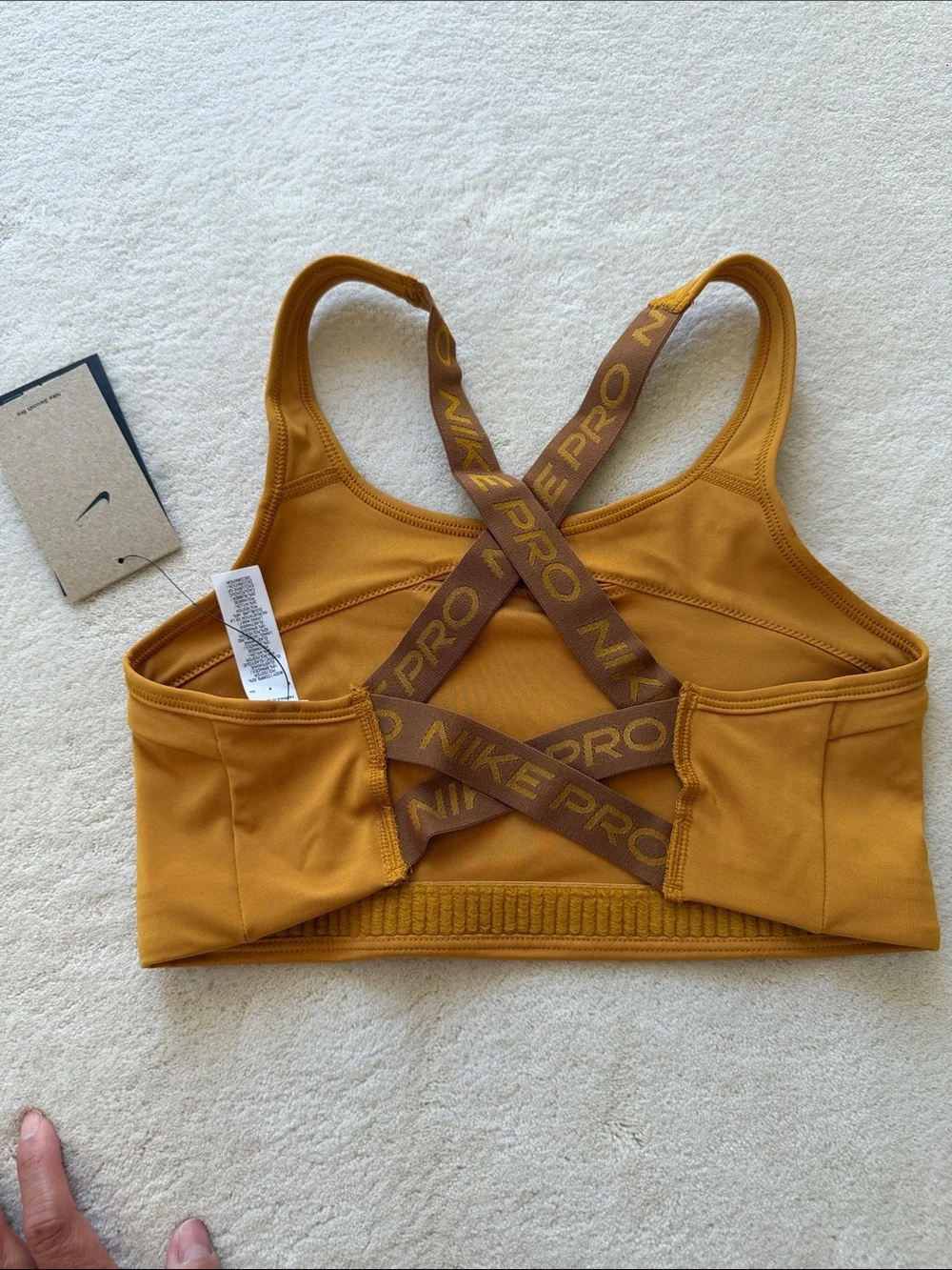 Nike Mustard Yellow Racerback Sports Bra